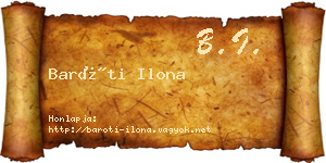Baróti Ilona névjegykártya